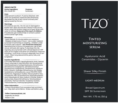 Package Label (Tizo Tinted Moisturizing Serum Light Medium)